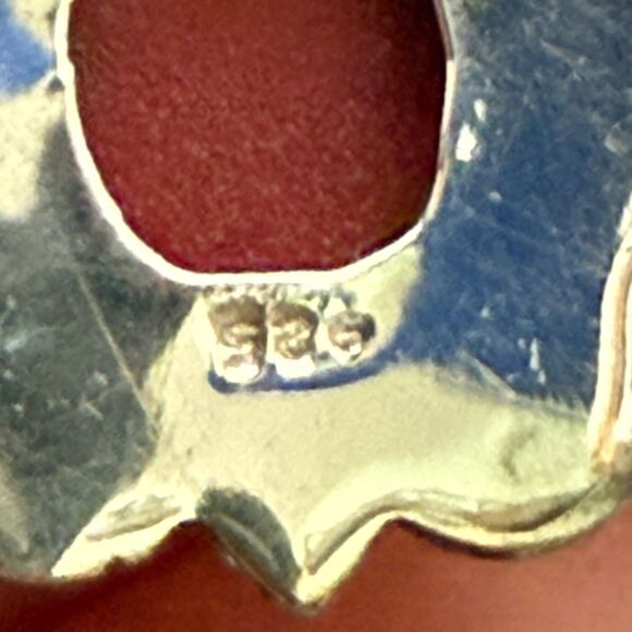 925 Sterling Silver Tear Drop Red Coral Dangle Earrings Ear Wire Southwestern - Picture 4 of 6